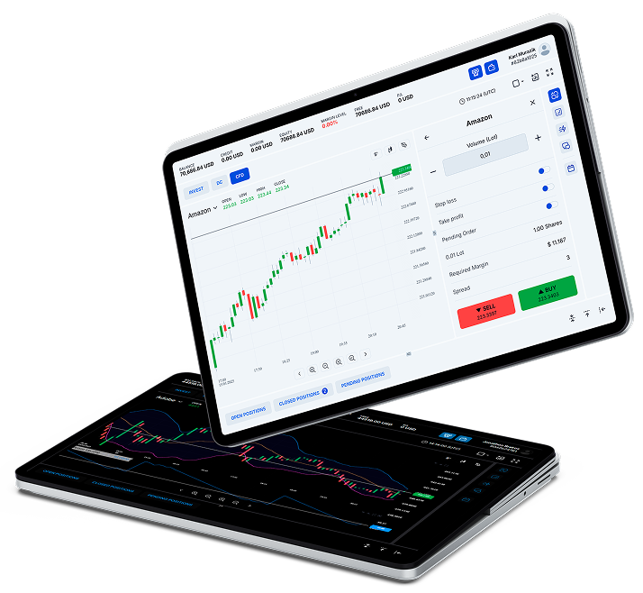 trading platform on laptop